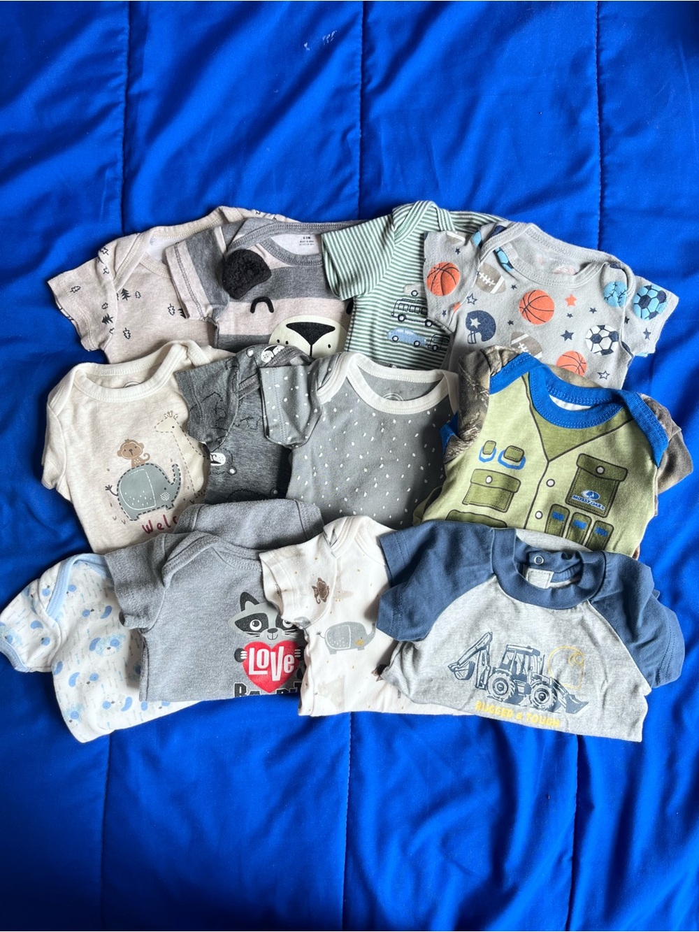 Baby Short Sleeve Bodysuit Bundle Lot (12) 0-3 Months